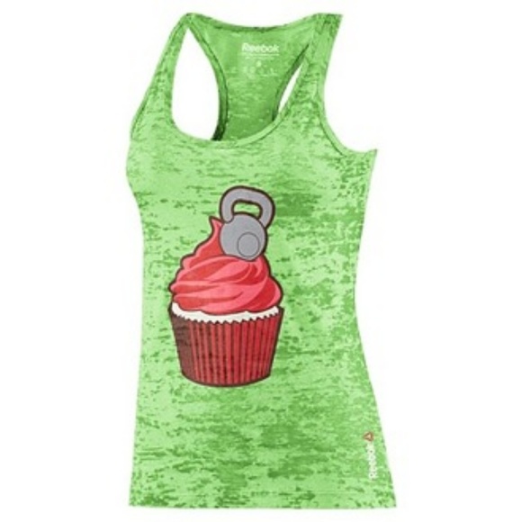 Reebok Tops - Reebok Green Kettlebell Cupcake Crossfit Tank XS